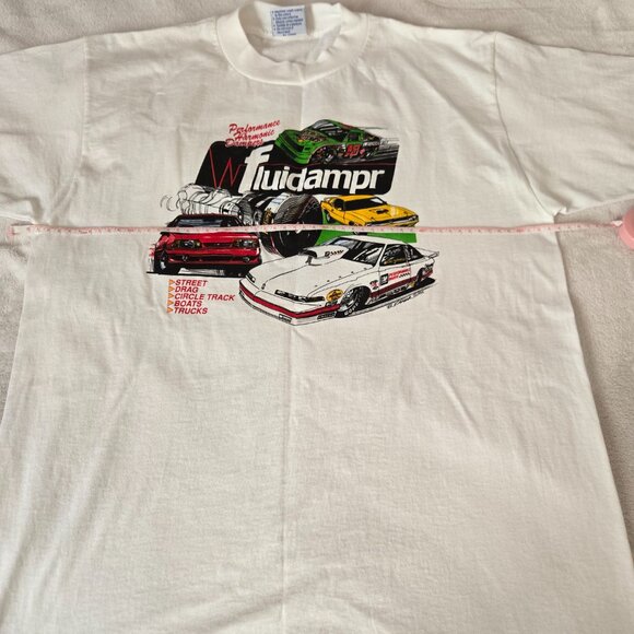 Vintage 1993 Fluidampr Racing T-Shirt Single Stitch USA Made Drag Street Drift X - Picture 9 of 10